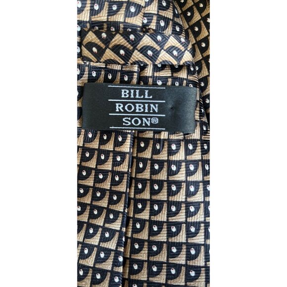Vintage Men’s Bill Robin Son Tie Handmade All 100% Silk Tie Handmade In China - Picture 4 of 7